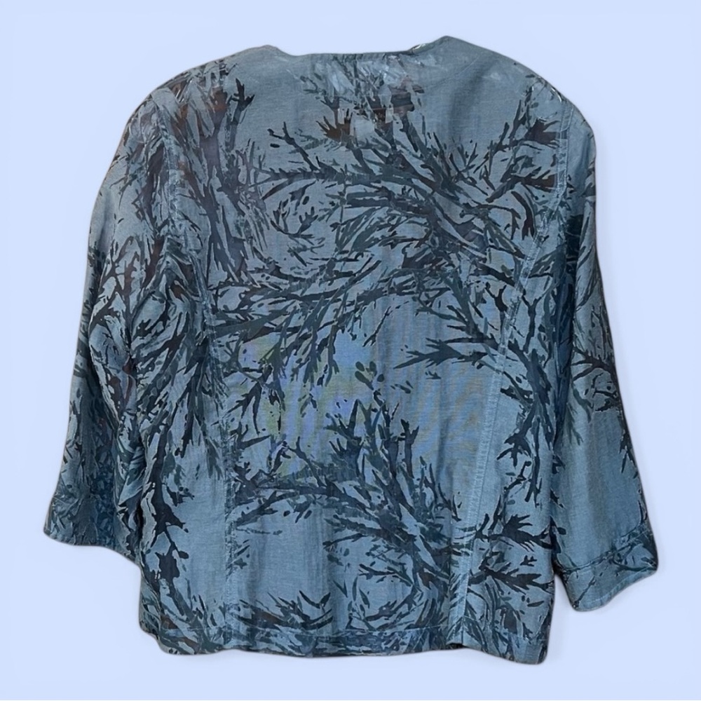 Coldwater Creek Blue Gray Abstract Print Zip‎ Front Jacket Medium 10/12 - Picture 2 of 10